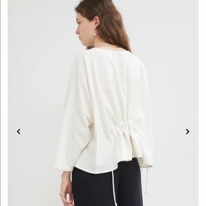 Black Crane Gathered Top cream size small